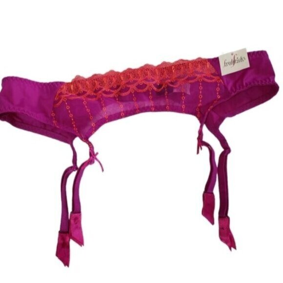 New Frederick's of Hollywood Pink Purple  Garter Belt XL - Picture 1 of 10